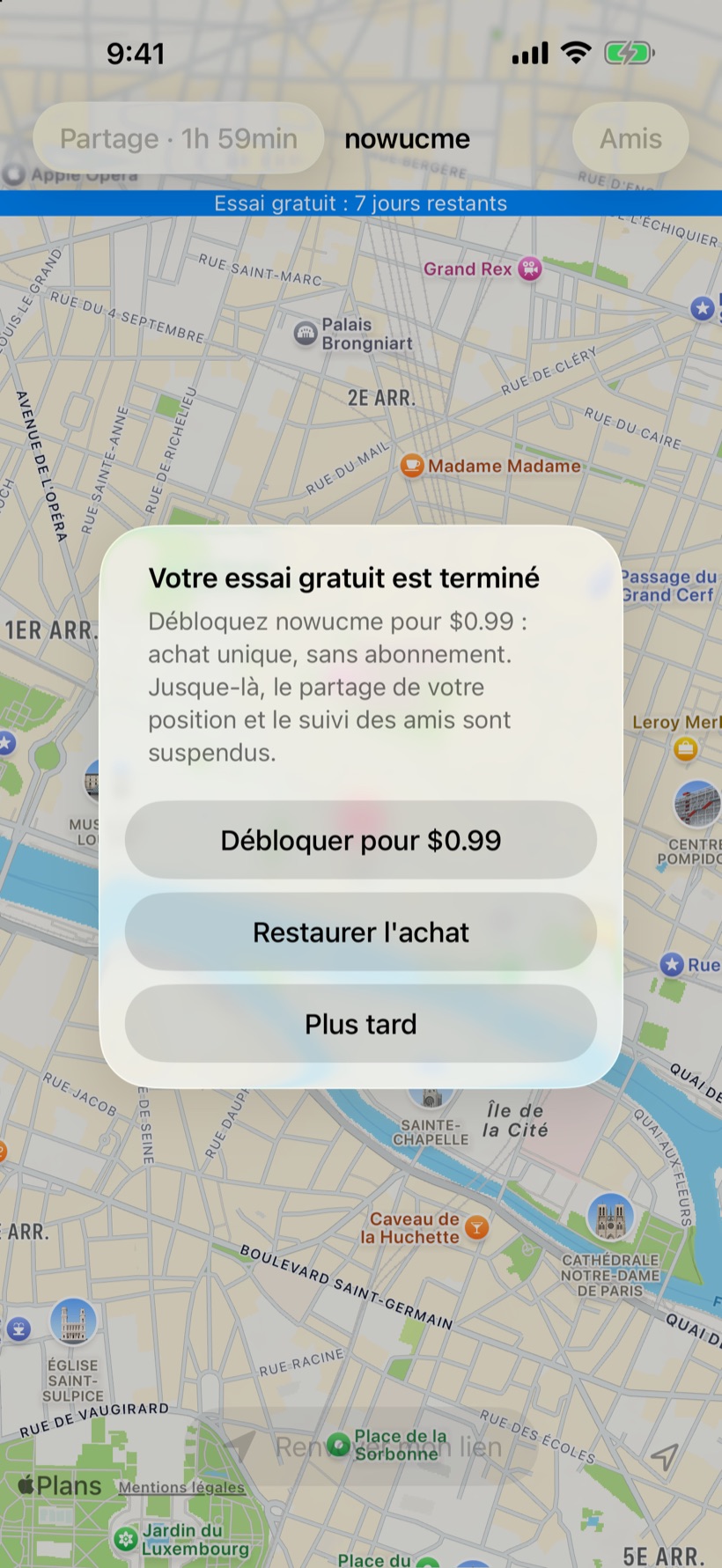 Débloquez nowucme une fois, sans abonnement
